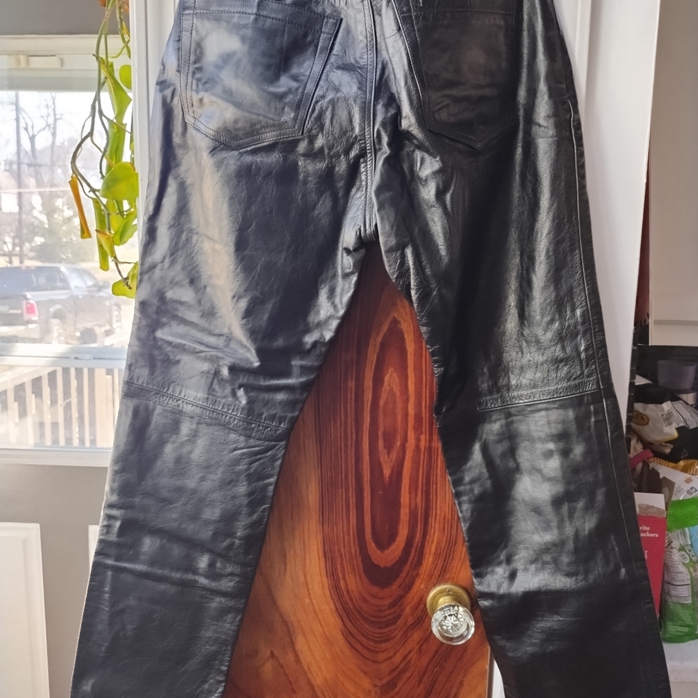 Gap Black Leather Pants Womens 12 EUC